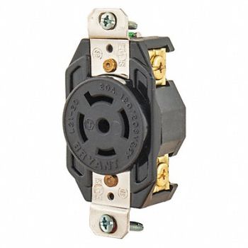 GRAINGER APPROVED Locking Receptacle Black 120/208VAC 20A, 49YX64