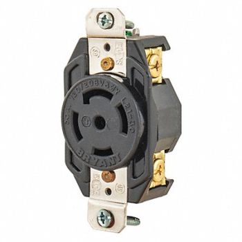 GRAINGER APPROVED Locking Receptacle Black 120/208VAC 30A, 49YX65