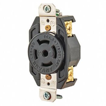 GRAINGER APPROVED Locking Receptacle Black 347/600VAC 20A, 49YX66