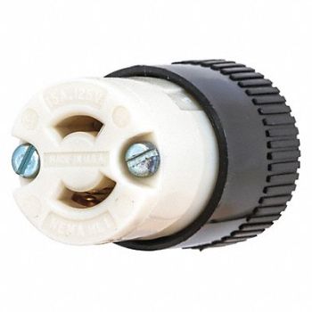GRAINGER APPROVED Locking Connector 125VAC Nylon 2 Poles, 49YX68