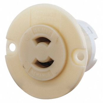 GRAINGER APPROVED Locking Flanged Receptacle 125VAC Nylon, 49YX71