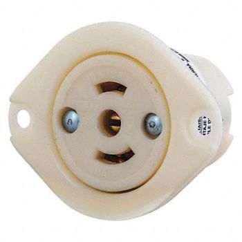 GRAINGER APPROVED Locking Flanged Receptacle Black/White, 49YX77