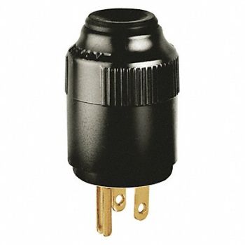 GRAINGER APPROVED Straight Blade Plug Black 0.5 HP 125VAC, 49YY31