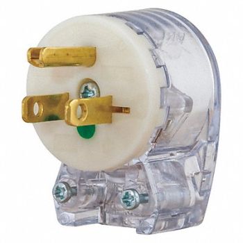 GRAINGER APPROVED Angle Straight Blade Plug Transparent, 49YY34