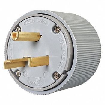 GRAINGER APPROVED Straight Blade Plug Gray 2.0 HP 125VAC, 49YY44