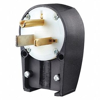 GRAINGER APPROVED Angle Straight Blade Plug Blk/Wht 2.0 HP, 49YY45