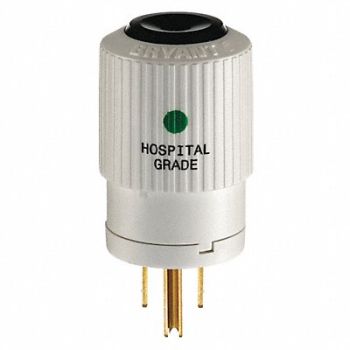 GRAINGER APPROVED Straight Blade Plug White 0.5 HP 125VAC, 49YY56