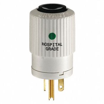 GRAINGER APPROVED Straight Blade Plug White 1.0 HP 125VAC, 49YY57