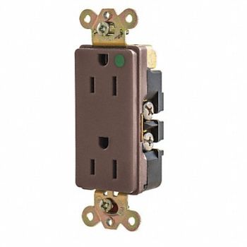 GRAINGER APPROVED Receptacle Brown Nylon 0.5 HP 2 Poles, 49YY63