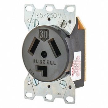 GRAINGER APPROVED Receptacle 30A 2.0 HP 3 Poles 3 Wires, 49YY64