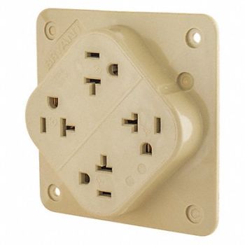 GRAINGER APPROVED Receptacle 20A Nylon 1.0 HP 3 Wires, 49YY67