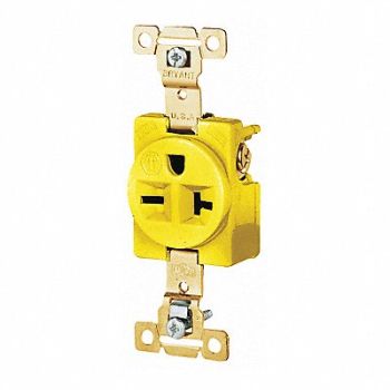 GRAINGER APPROVED Receptacle Yellow Nylon Mounting Flush, 49YY74