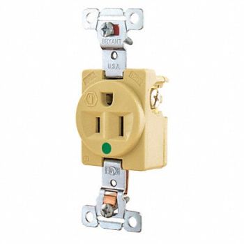 GRAINGER APPROVED Receptacle Ivory 15A Nylon 0.5 HP, 49YY75