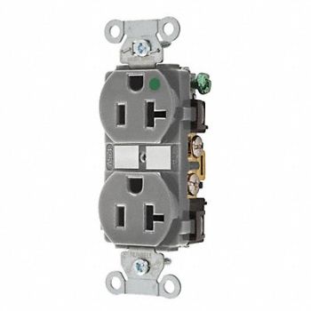 GRAINGER APPROVED Receptacle Gray 20A Nylon 1.0 HP 2 Poles, 49YY77