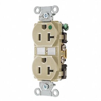 GRAINGER APPROVED Receptacle Ivory 20A 1.0 HP 3 Wires, 49YY78