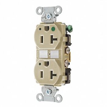 GRAINGER APPROVED Receptacle Ivory 1.0 HP Mounting Flush, 49YY79