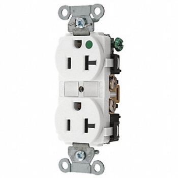 GRAINGER APPROVED Receptacle White 20A 1.0 HP 2 Poles, 49YY84