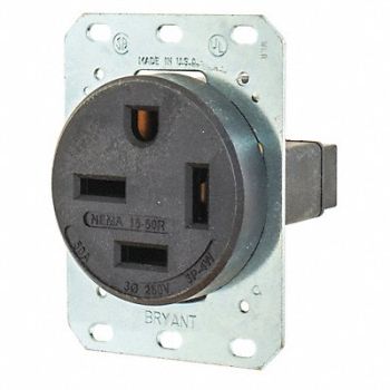 GRAINGER APPROVED Receptacle Black 50A 7.5 HP 3 Poles, 49YY89