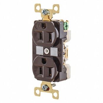 GRAINGER APPROVED Receptacle Brwn Nylon 0.5 HP 2 Poles, 49YZ01