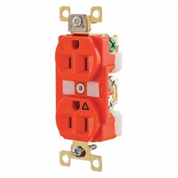 GRAINGER APPROVED Receptacle Orange Nylon 0.5 HP 2 Poles, 49YZ03
