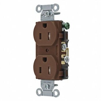 GRAINGER APPROVED Receptacle Brown 15A Nylon 2 Poles, 49YZ16