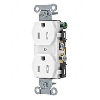 GRAINGER APPROVED Receptacle White Nylon 0.5 HP 2 Poles, 49YZ22