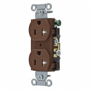 GRAINGER APPROVED Receptacle Brown 2 Poles 3 Wires, 49YZ24