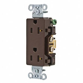 GRAINGER APPROVED Receptacle Brown 20A Nylon 1.0 HP 125VAC, 49YZ27