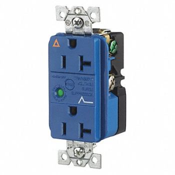GRAINGER APPROVED Receptacle Blue Nylon 1.0 HP 125VAC, 49YZ35