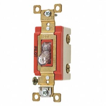 GRAINGER APPROVED Pilot Light Wall Switch Clear 20A, 49YZ62