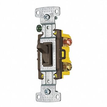 GRAINGER APPROVED Wall Switch Brwn 15A 3-Way Switch 1/2 HP, 49YZ75