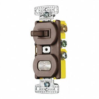 GRAINGER APPROVED Combo Device Brown 1P Switch/Pilot Light, 49YZ82