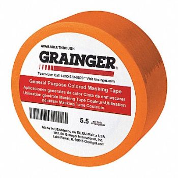 GRAINGER APPROVED Masking Tape 2 W 60 yd L Orange PK24, 49Z304