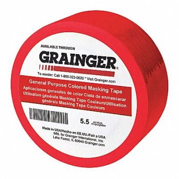 GRAINGER APPROVED Masking Tape 2 W 60 yd L Red PK24, 49Z324