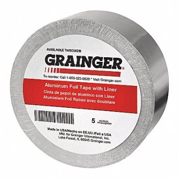 GRAINGER APPROVED Foil Tape 3 in x 60 yd Aluminum PK12, 49Z346