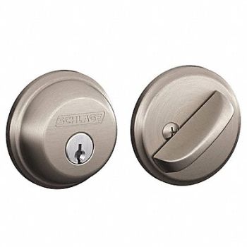 SCHLAGE Deadbolt Satin Nickel Alike Keying, 49Z983