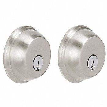 SCHLAGE Deadbolt Satin Nickel Double Cylinder, 49Z997