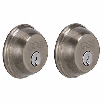 SCHLAGE Deadbolt Antique Pewter Double Cylinder, 49Z998