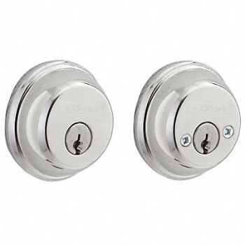 SCHLAGE Deadbolt Bright Chrome Double Cylinder, 49ZA01