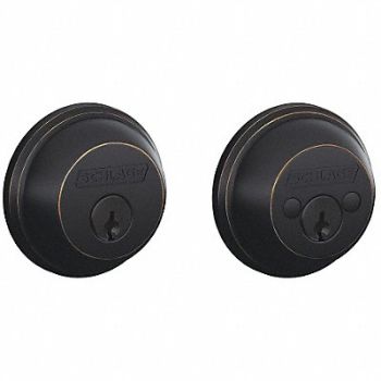 SCHLAGE Deadbolt Aged Bronze Double Cylinder, 49ZA03