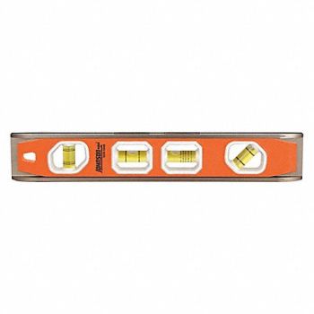 JOHNSON LEVEL TOOL Torpedo Level Aluminum 12 L 4 Vials, 49ZC22