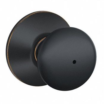 SCHLAGE RESIDENTIAL Knob Lockset Aged Bronze / Bright Chrome, 457G95