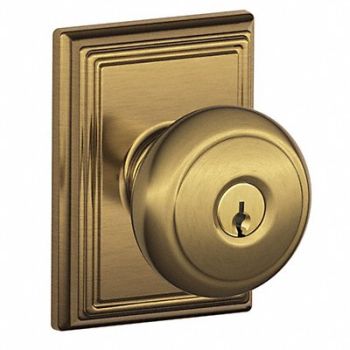 SCHLAGE Knob Lockset Mechanical Entrance Grd. 1, 49ZG09