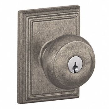 SCHLAGE Knob Lockset Mechanical Entrance Grd. 1, 49ZG38