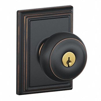SCHLAGE Knob Lockset Mechanical Entrance Grd. 1, 49ZG46
