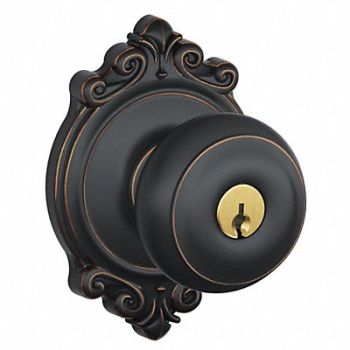 SCHLAGE Knob Lockset Mechanical Entrance Grd. 1, 49ZG47