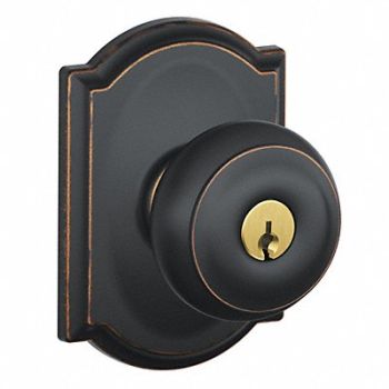 SCHLAGE Knob Lockset Mechanical Entrance Grd. 1, 49ZG48