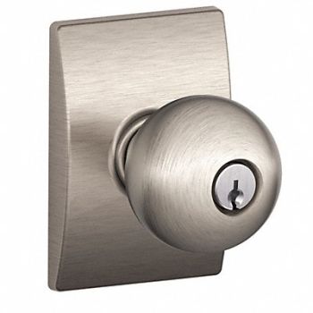 SCHLAGE Knob Lockset Mechanical Entrance Grd. 1, 49ZG50