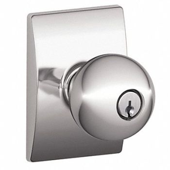 SCHLAGE Knob Lockset Mechanical Entrance Grd. 1, 49ZG51