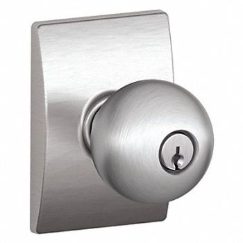 SCHLAGE Knob Lockset Mechanical Entrance Grd. 1, 49ZG52